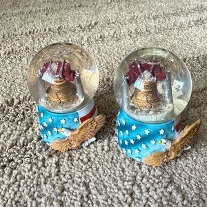 Patriotic Eagle & Bell Snow Globe - Blue